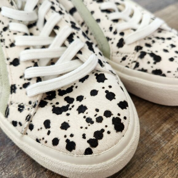 Madewell Sidewalk Sneakers Womens 8.5 Low Top Calf Hair Spotted Suede Lace Up - Picture 4 of 11